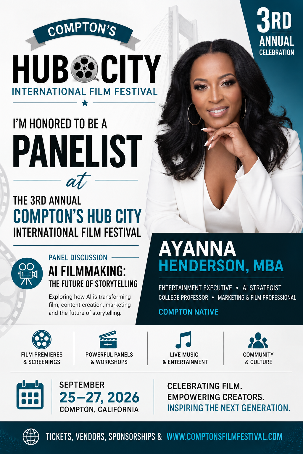 3rd Annual Compton's Hub City International Film Festival — event flyer